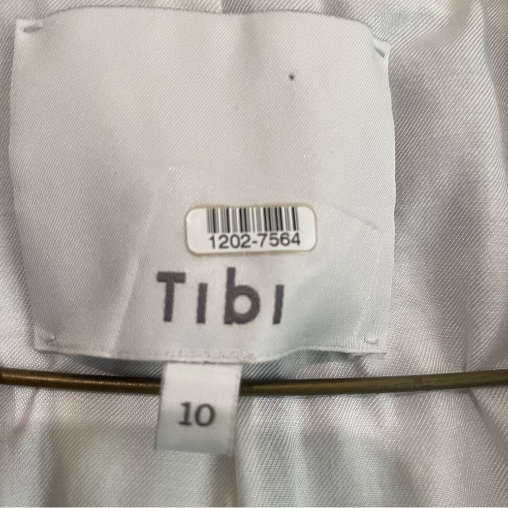 Tibi Cropped Linen Coastal Blue Blazer Jacket Size: 10 (Large) - Picture 6 of 12